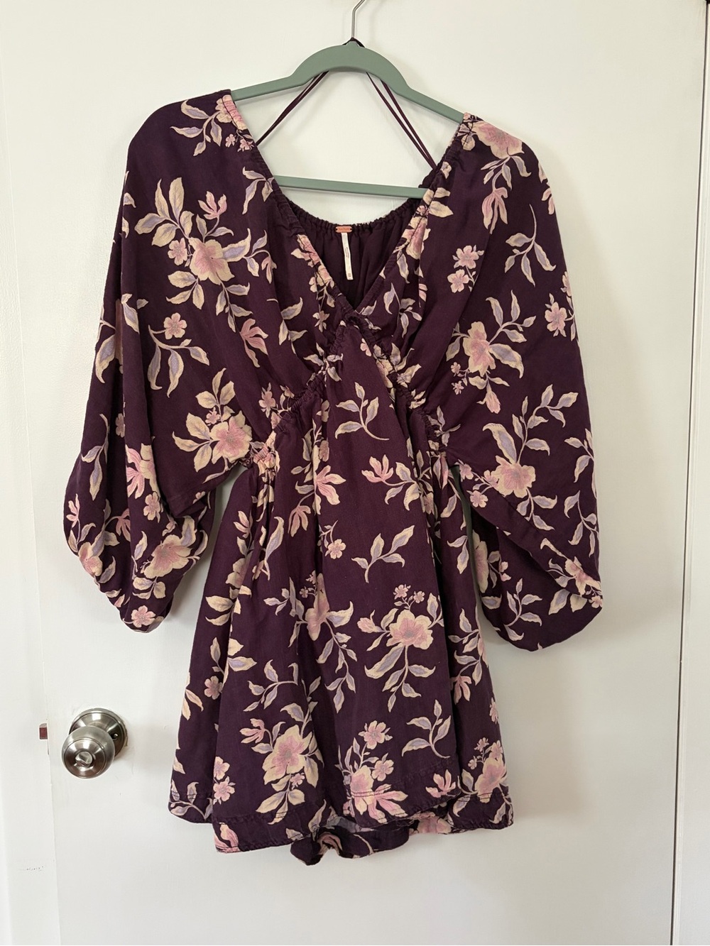 Free People Plum Floral Mini Dress Romper